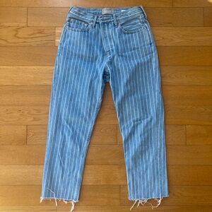 Everlane Blue White Pinstripe Jeans